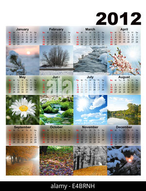 Calendrier avec photos seasons Banque D'Images