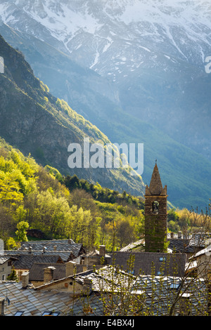 Le village de Moncenisio dans la Vallée de Susa, Piémont, Italie. Banque D'Images