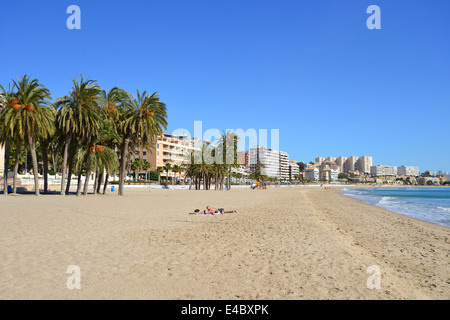 La Platja Centre (plage centrale), Villajoyosa (La Vila Joiosa), Costa Blanca, Alicante Province, Royaume d'Espagne Banque D'Images