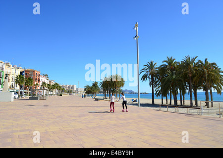 La Platja Centre (plage centrale), Villajoyosa (La Vila Joiosa), Costa Blanca, Alicante Province, Royaume d'Espagne Banque D'Images