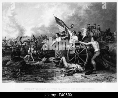 Molly Pitcher à la bataille de Monmouth, le 28 juin, 1778 Banque D'Images