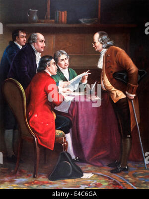 La rédaction de la Déclaration d'indépendance, 1776 Banque D'Images
