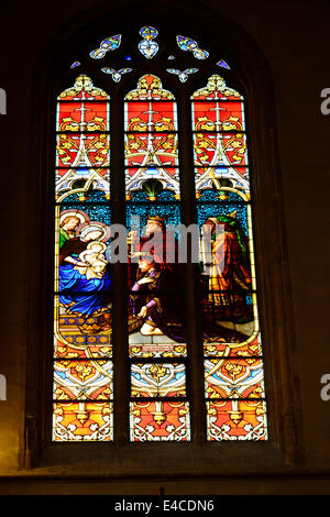 Saint François Xavier Church Vitraux Luxembourg Europe Banque D'Images