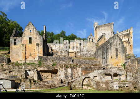 Château de Commarque, château médiéval de Les Eyzies-de-Côle, Dordogne, Aquitaine, France Banque D'Images