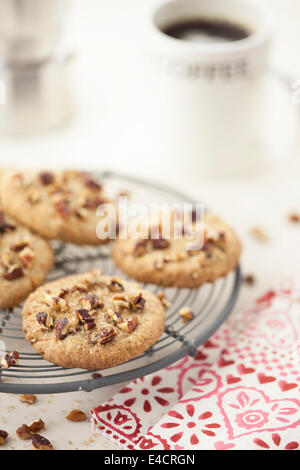 Café et biscuits aux noix Banque D'Images