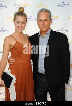 Los Angeles, Californie, USA. 8 juillet, 2014. Gregory Harrison, fille Lillian assistant à l'Hallmark Channel et marque les films & Mystères TCA Summer Press Tour tenue au Pôlenord Manor à Beverly Hills, Californie le 8 juillet 2014. 2014 : Crédit D. Long/Globe Photos/ZUMA/Alamy Fil Live News Banque D'Images