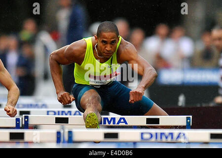 Montreuil, France. 7 juillet, 2014. Martonot Thomas Lagarde - 110m haies Meeting de Montreuil 2014. © Aurélien Meunier/Icon Sport/Cal/ZUMAPRESS.com/Alamy médias Sport Live News Banque D'Images