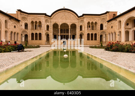 La maison historique, Tabātabāei Khāneh-ye Tabātabāeihā, Kashan, Iran Banque D'Images