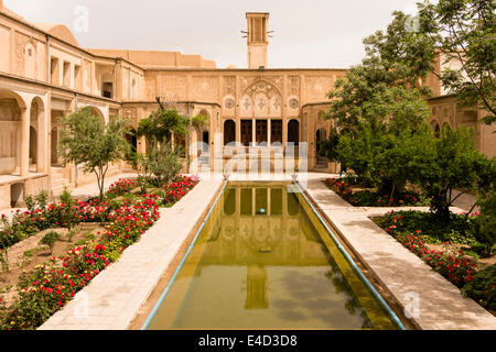 La maison historique, Tabātabāei Khāneh-ye Tabātabāeihā, Kashan, Iran Banque D'Images