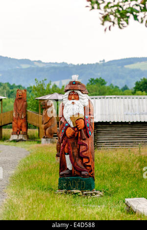 La sculpture sur bois sculpture Praded, République tchèque Banque D'Images