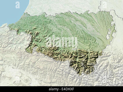 Département des Pyrénées-Atlantiques, France, carte en relief Banque D'Images