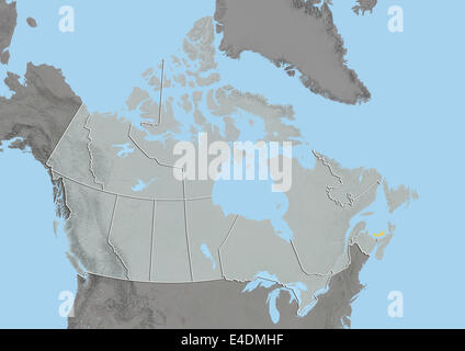 L'Île du Prince Édouard, Canada, carte en relief Banque D'Images