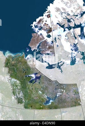 Territoires du Nord-Ouest, Canada, True Color Image satellite Banque D'Images