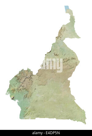 Cameroun, carte en relief Banque D'Images