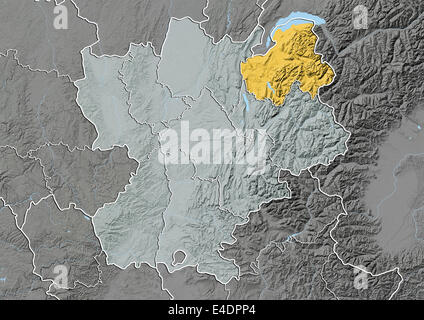 Département de Haute-Savoie, France, carte en relief Banque D'Images