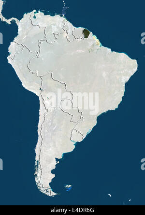 Guyane française, image satellite Banque D'Images