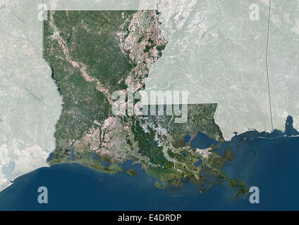 État de la Louisiane, États-Unis, True Color Image satellite Banque D'Images