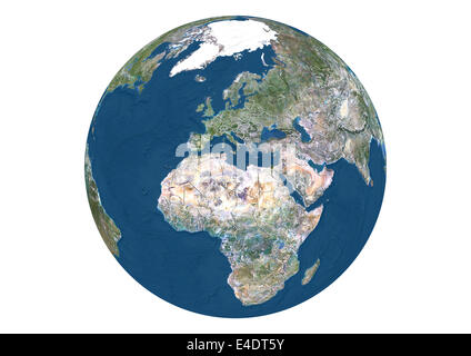 Earth Globe montrant continents européens et africains avec des frontières du pays Banque D'Images