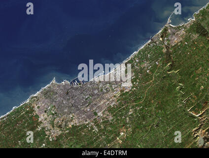 Casablanc, Maroc, True Color Image satellite. Casablanca, Maroc. La couleur vraie image satellite de la ville de Casablanca, loc Banque D'Images