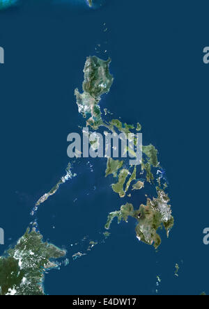 Philippines, Asie, True Color Image satellite. Vue des Philippines. Cette image a été compilé à partir de données acquises par Banque D'Images