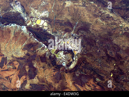 Cratère Shoemaker, l'Australie, True Color Image satellite. La couleur vraie image satellite de l'Australie de l'Ouest la impact cordonnier st Banque D'Images