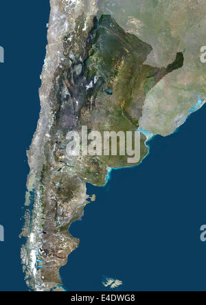 L'Argentine, l'Amérique du Sud, True Color Satellite Image avec masque. Vue de l'Argentine (avec masque). Cette image a été compiler Banque D'Images