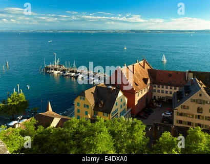 Meersburg (Burg sur le lac), une ville médiévale dans le lac de Constance. Bade-wurtemberg, Allemagne. Banque D'Images