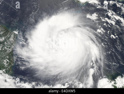 L'ouragan Felix, de l'Ouest, des Caraïbes en 2007, True Color Image satellite. L'ouragan Felix Le 3 septembre 2007 dans l'ouest de l'Caribb Banque D'Images