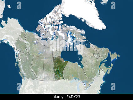 Le Canada et la Province du Manitoba, True Color Image satellite Banque D'Images