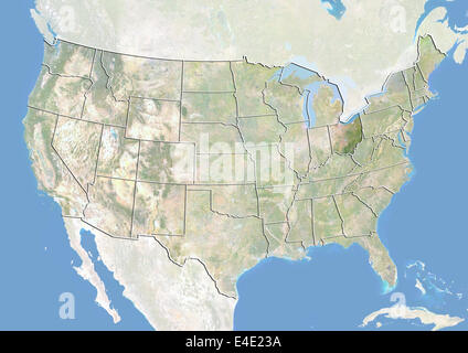 États-unis et l'état de l'Ohio, image satellite avec effet de choc Banque D'Images