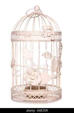 Cage à oiseau shabby chic bougeoir découpe studio Banque D'Images