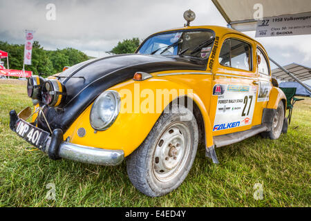 1960 Volkswagen voiture rallye de Bob Beales, dans le paddock au Goodwood Festival of Speed 2014, Sussex, UK. Banque D'Images