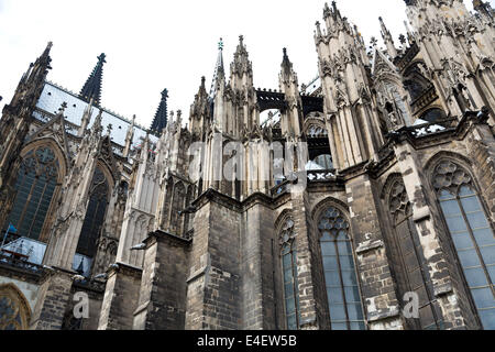 La façade extérieure de la cathédrale de Cologne, Allemagne Banque D'Images