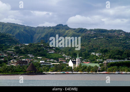 Vue de la ville de Papeete, Tahiti, Polynésie française. Banque D'Images