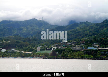 Vue de la ville de Papeete, Tahiti, Polynésie française. Banque D'Images