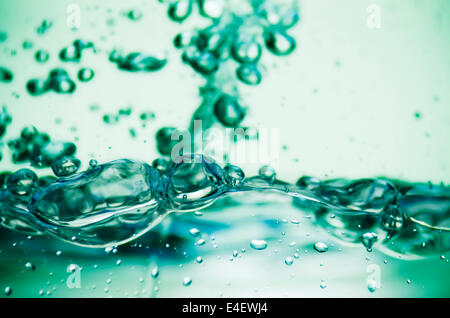 Résumé fond bulles d'eau en vert Banque D'Images