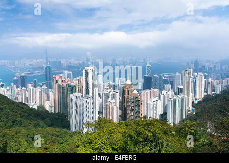 Horizon de Hong Kong depuis Victoria Peak. Banque D'Images