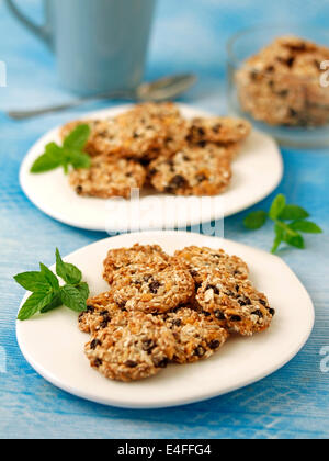 Cookies au muesli sans farine. Recette disponible. Banque D'Images