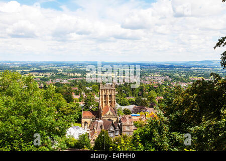 L'église du prieuré de Sainte Marie et saint Michel. Prieuré de Great Malvern, maintenant l'église paroissiale de la ville thermale de Great Malvern, en Angleterre Banque D'Images