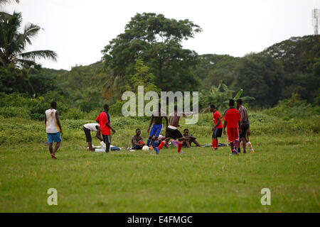 L'équipe de soccer de l'Afrique au cours d'une formation de football Banque D'Images