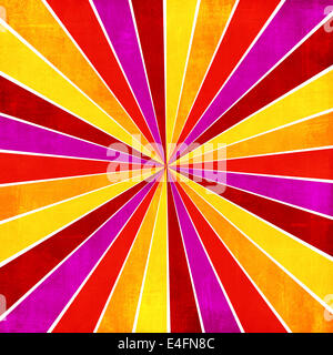 Rayons de soleil rouge, jaune, orange et rose background Banque D'Images