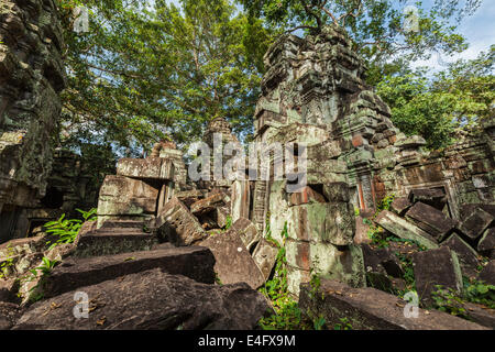 Cambodge voyage historique concept - ruines antiques, Ta Prohm temple, Angkor, Cambodge Banque D'Images