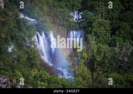 Manojlovac cascade, Parc National de Krka, Croatie Banque D'Images