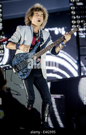 Milan, Italie. 09 juillet, 2014. La star de rock italien Vasco Rossi effectue live au stade San Siro lors de la 'live' Kom 2014 Credit : Rodolfo Sassano/Alamy Live News Banque D'Images