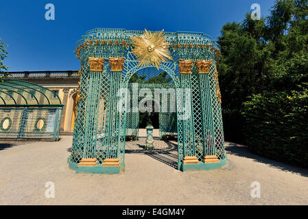 Allemagne, Potsdam : Sun Pavilion du Palais Sans Souci Banque D'Images