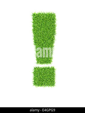 Alphabet d'herbe exclamation - écologie eco friendly le concept de type de caractère Banque D'Images