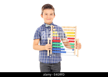 Cute little boy holding un boulier Banque D'Images