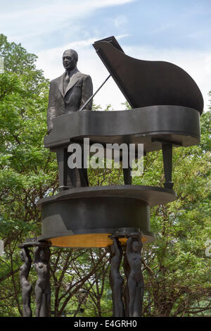 Statue de Duke Ellington à New York City Banque D'Images