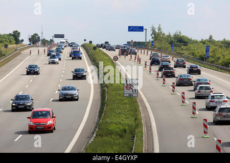 Embouteillage sur l'autoroute allemande (autoroute) Banque D'Images