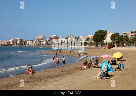 Belle plage de Puerto de Mazarron. Province de Murcie, Espagne Banque D'Images